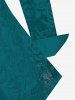 Plus Size Lace Flower Sheer Blouse and Cami Top Set -  