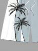 Plus Size Coconut Tree Colorblock Print Hawaii Beach Shorts For Men -  
