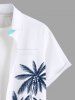 Chemise Imprimé Cocotier et Lettre Grande Taille avec Poches - Blanc S