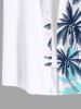 Chemise Imprimé Cocotier et Lettre Grande Taille avec Poches - Blanc S