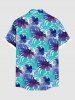 Chemise hawaïenne grande taille pour homme, à imprimé floral tropical et hibiscus, avec boutons et poche. - Bleu Ciel S