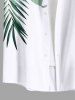 Chemise Imprimé à Fleurs et Feuilles Tropicales Grande Taille avec Boutons pour Homme - Blanc XL