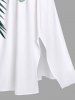 Robe Mi-Longue Hawaïen Fendue Fleur et Feuille Tropicale Imprimées de Grande Taille - Blanc 6X