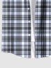 Chemise à Imprimé Carreaux avec Poches et Boutons Grande-Taille pour Hommes - Noir S