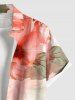 Plus Size Flowers Leaf Print Buttons Pocket Hawaii Shirt For Men -  
