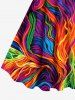 Plus Size Rainbow Colorful Graphic Oil Painting Print Hawaii Tank Dress -  