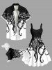Pet's Octopus Two Tone Print Hawaii Button Shirt -  