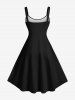 Robe débardeur trapèze hawaïenne grande taille à imprimé géométrique cachemire et tête de mort - Noir 1X