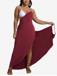 Plus Size Solid Convertible Asymmetric Wrap Backless Beach Cover -  
