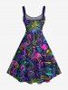 Plus Size Colorful Flamingo Coconut Tree Print Hawaii Tank Dress -  