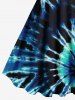 Plus Size Spiral Tie Dye Print Hawaii A Line Tank Dress -  