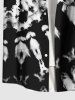 Plus Size Tie Dye Ombre Print Hawaii Button Pocket Shirt For Men -  