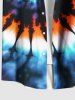 Plus Size Colorful Spiral Tie Dye Print Hawaii Button Pocket Shirt For Men -  