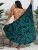 Couverture de Plage Imprimé Graffiti Grande Taille Asymétrique - Vert profond 4XL