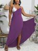 Plus Size Solid Convertible Asymmetric Wrap Backless Beach Cover -  