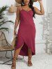 Plus Size Solid Convertible Asymmetric Wrap Backless Beach Cover -  