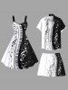 Plus Size Music Notes Piano Print Beach Shorts -  