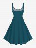 Robe Débardeur Hawaïen à Imprimé Pieuvre Grande-Taille - Vert profond 5X