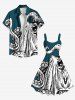 Robe Débardeur Hawaïen à Imprimé Pieuvre Grande-Taille - Vert profond 5X