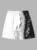 Music Festival Colorblock Notes Piano Keys Print Plus Size Matching Outfit For Couples -  