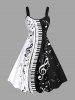 Music Festival Colorblock Notes Piano Keys Print Plus Size Matching Outfit For Couples -  