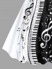 Music Festival Colorblock Notes Piano Keys Print Plus Size Matching Outfit For Couples -  