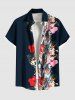 Costume de Plage Grande Taille Imprimé à Fleurs et Feuilles Assorti - Noir 