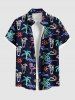 Coconut Tree Flamigo Sun Sea Waves Juice Neon Print Plus Size Matching Hawaii Beach Outfit For Couples -  