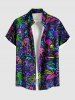 Colorful Flamingo Coconut Tree Print Plus Size Matching Hawaii Beach Outfit For Couples -  