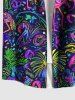 Colorful Flamingo Coconut Tree Print Plus Size Matching Hawaii Beach Outfit For Couples -  