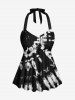 Maillot de Bain Grande Taille Imprimé Ombre - Noir 