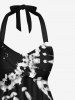 Maillot de Bain Grande Taille Imprimé Ombre - Noir 