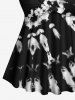 Maillot de Bain Grande Taille Imprimé Ombre - Noir 