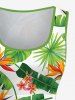 Tenue de Plage à Imprimé Feuilles Tropicales Grande-Taille pour Couples - Vert 