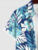 Tropical Leaf Flowers Print Plus Size Matching Hawaii Beach Outfit For Couples -  