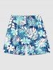 Tropical Leaf Flowers Print Plus Size Matching Hawaii Beach Outfit For Couples -  