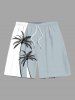 Coconut Tree Colorblock Print Plus Size Matching Hawaii Beach Outfit For Couples -  
