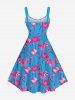 Plus Size Flamingo Print Hawaii Tank Dress -  