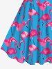 Plus Size Flamingo Print Hawaii Tank Dress -  
