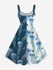 Plus Size Jellyfish Colorblock Print Hawaii Tank Dress -  