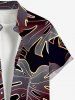 Plus Size Tropical Leaf Print Buttons Pocket Hawaii Shirt For Men -  