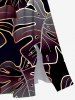 Robe Cache-Coeur Mi-longue à Imprimé Feuille Tropicale Grande Taille - Rouge foncé 5X