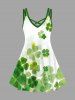 Costume de Lingerie Grande Taille Imprimé Feuilles Four - Blanc 