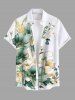 Flowers Leaf Ombre Print Plus Size Matching Hawaii Beach Outfit For Couples -  