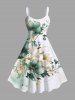 Flowers Leaf Ombre Print Plus Size Matching Hawaii Beach Outfit For Couples -  