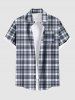 Plaid Print Plus Size Shirts Swimsuit Matching Outfit For Couples -  