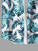 Costume de Plage Grande Taille Imprimé à Feuilles Tropicales - Bleu 