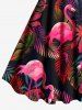 Robe Débardeur Hawaïen Flamant et Feuille Tropicale Imprimés de Grande Taille - Rose clair M