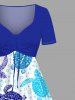 Plus Size Turtle Bubble Print Cinched Hawaii Dress -  