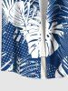 Plus Size Tropical Leaf Dots Print Buttons Pocket Hawaii Shirt For Men -  